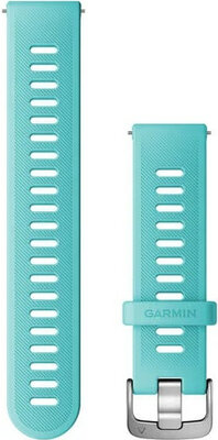 Garmin каишка за бързо освобождаване 20 мм, силиконова, небесносиня, сребърна катарама (Venu, Venu Sq, Venu 2 plus и др.)