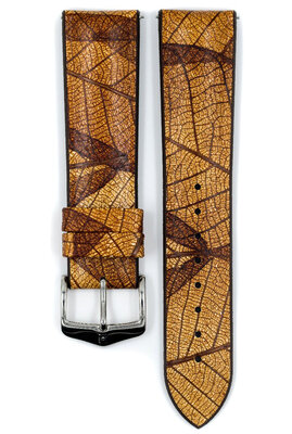 Каучукова каишка Hirsch Leaf M 0921046110-2, кафяв, натурален каучук, дължина M, Quick Release