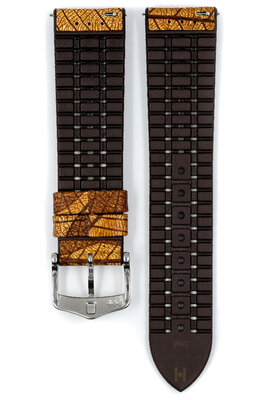 Каучукова каишка Hirsch Leaf M 0921046110-2, кафяв, натурален каучук, дължина M, Quick Release