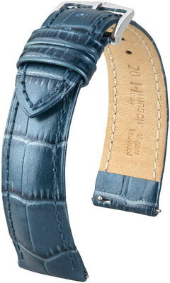 Синя кожена каишка Hirsch Duke Metallic M 01027180-2 (Teletina)