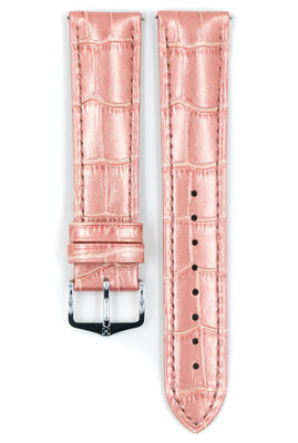 Кожена каишка Hirsch Duke Metallic M 01027122-2, розов, телешка кожа, дължина M, Quick Release
