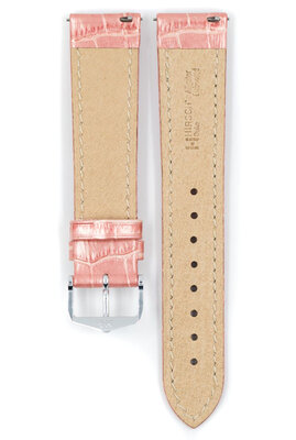 Кожена каишка Hirsch Duke Metallic M 01027122-2, розов, телешка кожа, дължина M, Quick Release