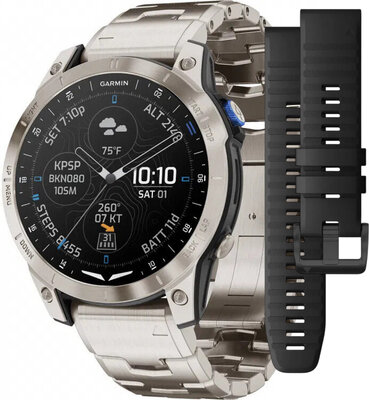 Garmin D2 Mach 1, Vented Titanium Bracelet (+ резервна каишка)