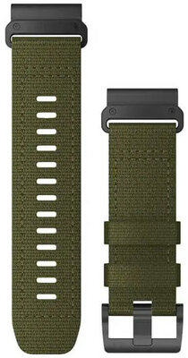 Каишка Garmin QuickFit 26 мм, найлон, зелена, черна катарама (Fenix 7X/6X/5X, Tactix и др.)