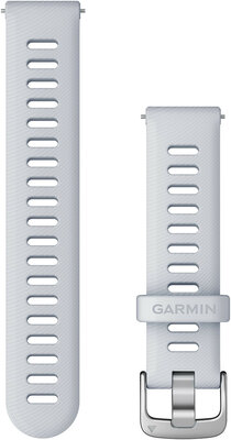 Каишка Garmin Quick Release 18 мм, силиконова, бяла, матово сребърна катарама (Venu 2S, Vívoactive 4S, Vívomove 3S)