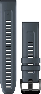 Garmin QuickFit каишка 22 мм, силиконова, графитено синя, черна катарама (Fenix 7/6/5, Epix 2 и др.)