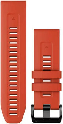 Каишка Garmin QuickFit 26 мм, силиконова, червена, черна катарама (Fenix 7X/6X/5X, Tactix и др.)
