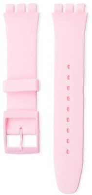 Унисекс розова силиконова каишка за Swatch 17mm