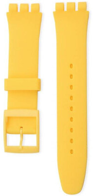 Унисекс жълта силиконова каишка за Swatch 17mm