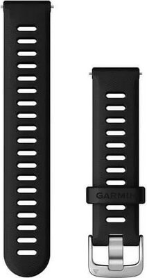 Garmin каишка за бързо освобождаване 18 мм, силиконова, черна, сребърна катарама (Venu 2S, Vívoactive 4S, Vívomove 3S)