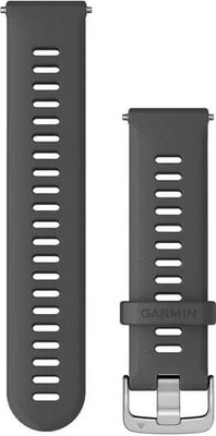 Каишка Garmin Quick Release 22 мм, силиконова, сива, сребърна катарама (Venu, Forerunner 255, Vívoactive 4 и др.)