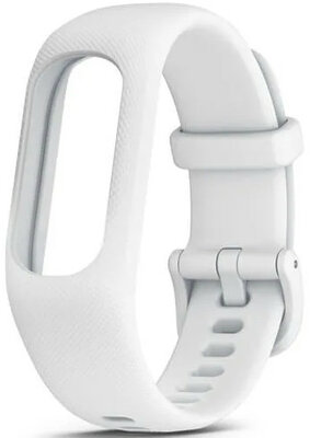 Каишка Garmin Vívosmart 5, силиконова, бяла, бяла катарама, размер S/M