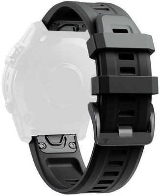 Силиконова, черна каишка Ricardo 26мм, (за Garmin Fenix 8X/7X6 (51 мм), Tactix и др.)