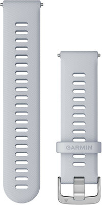 Каишка Garmin Quick Release 22 мм, силиконова, бяла, сребърна катарама (Venu, Forerunner 255, Vívoactive 4 и др.)