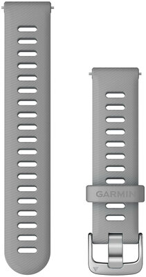 Garmin каишка за бързо освобождаване 18 мм, силиконова, сива, сребърна катарама (Venu 2S, Vívoactive 4S, Vívomove 3S)