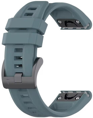 QuickFit каишка 26 мм, силиконова, тъмно сива, черна катарама (Garmin Fenix 7X/6X/5X, Tactix и др.)