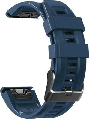 QuickFit каишка 26 мм, силиконова, тъмно синя, черна катарама (Garmin Fenix 7X/6X/5X, Tactix и др.)