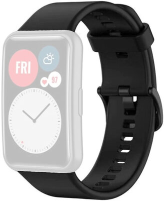 Каишка за Huawei Watch Fit, силиконова, черна + резервни аксесоари