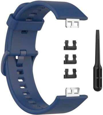 Каишка за Huawei Watch Fit, силиконова, синя + резервни аксесоари