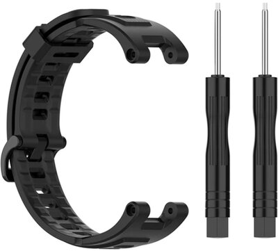 Каишка за Amazfit T-Rex Pro, силиконова, черна + резервни аксесоари