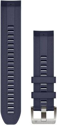 Garmin Quickfit 22 мм каишка, силиконова, тъмно синя, сребърна катарама (MARQ 2)