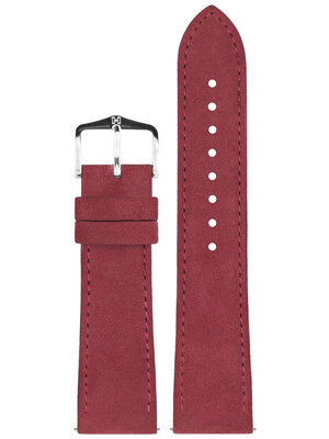 Кожена каишка Hirsch Osiris Nubuk M 03433161-2, червена, телешка кожа, дължина M, Quick Release