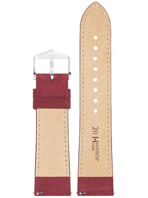 Кожена каишка Hirsch Osiris Nubuk M 03433161-2, червена, телешка кожа, дължина M, Quick Release
