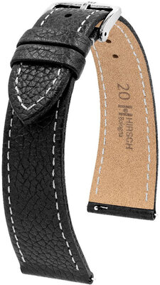 Черна кожена каишка Hirsch Bologna M 01802150-2 (Teletina)