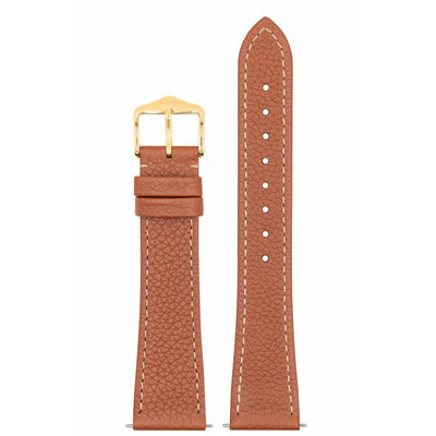 кожена каишка Hirsch Bologna L 01802070-1, кафява, телешка кожа, дължина L, Quick Release