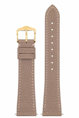 кожена каишка Hirsch Bologna M 01802137-1, кафява, телешка кожа, дължина M, Quick Release