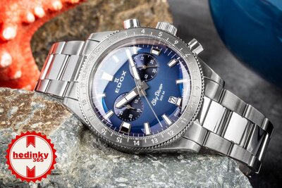 Edox SkyDiver Chronograph Quartz 10116-3-buidn Limited Edition 1000pcs ( + резервна каишка )