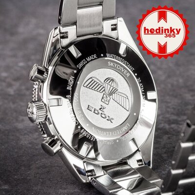 Edox SkyDiver Chronograph Quartz 10116-3-buidn Limited Edition 1000pcs ( + резервна каишка )