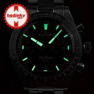 Edox SkyDiver Chronograph Quartz 10116-3-buidn Limited Edition 1000pcs ( + резервна каишка )