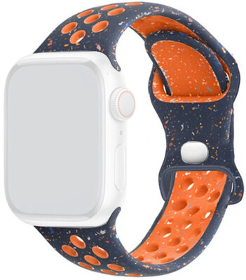 Каишка за Apple Watch 42/44/45 мм, спортна, силиконова, синьо-оранжева