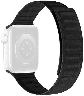 Каишка за Apple Watch 38/40/41 мм, текстилна, с магнитно изтегляне, черна
