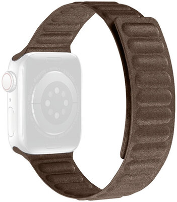 Каишка за Apple Watch 42/44/45 мм, текстилна, с магнитно изтегляне, кафява