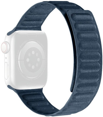 Каишка за Apple Watch 42/44/45 мм, текстилна, с магнитно изтегляне, синя