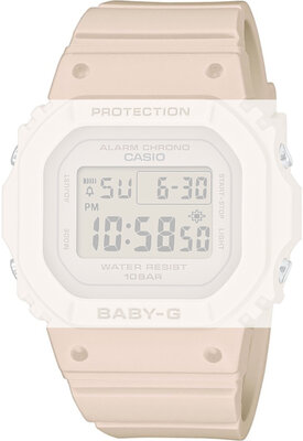 Каишка за Casio G-Shock, пластмасова, розова, със сребърна катарама (за BGD-565)