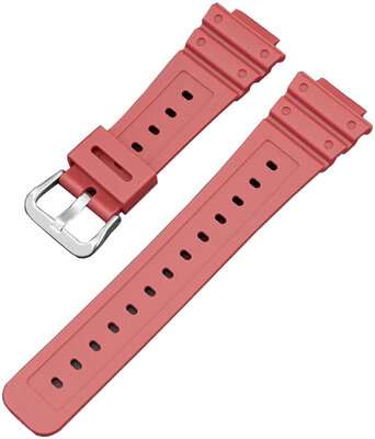 Каишка за Casio, силиконова, червена, сребърна катарама (GA2100,DW6900)