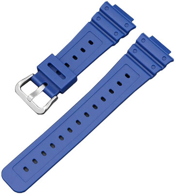 Каишка за Casio, силиконова, синя, сребърна катарама (GA2100,DW6900)