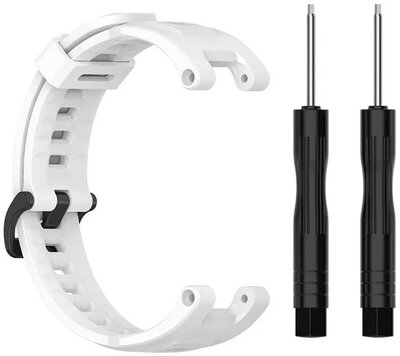 Каишка за Amazfit T-Rex Pro, силиконова, бяла + резервни аксесоари