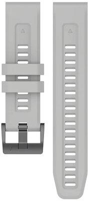 QuickFit каишка 20 мм, силиконова, светлосива, черна катарама (Garmin Fenix 7S/6S/5S и др.)