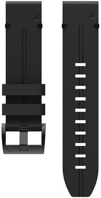 Каишка QuickFit 26 мм, кожена, черна, черна катарама (Garmin Fenix 7X/6X/5X, Tactix и др.)