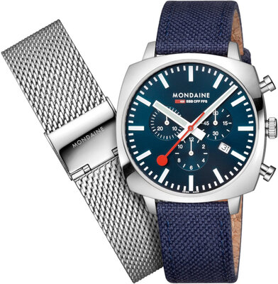 Mondaine Grand Cushion Quartz MSL.41440.LD.SET (+ резервна метална дръжка)