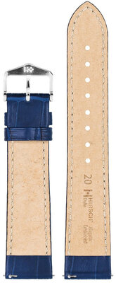 Кожена каишка Hirsch Duke S 01028380-2, синя, телешка кожа, дължина S, Quick Release