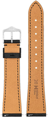 Кожена каишка Hirsch Giffone M 01875150-2, черна, телешка кожа, дължина M, Quick Release
