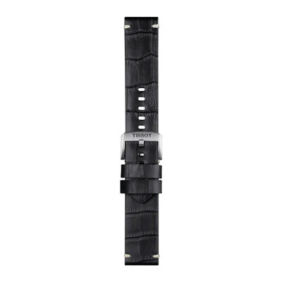 кожена каишка Tissot T852.046.775 22mm, черен, Quick Release
