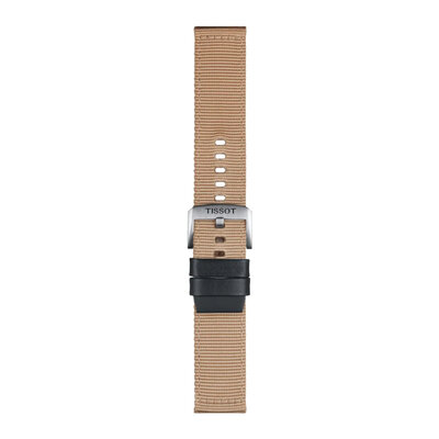 текстилна каишка Tissot T852.046.752 22mm, бежов, Quick Release