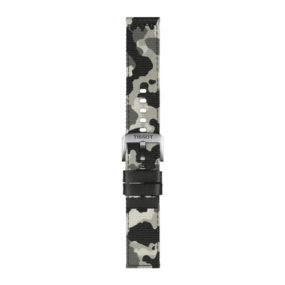 текстилна каишка Tissot T852.046.771 22mm, сив/камуфлажен, Quick Release
