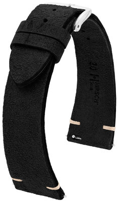 Кожена каишка Hirsch Serro L 05564050-2, черна, кожа от антилопа, лимитирана серия